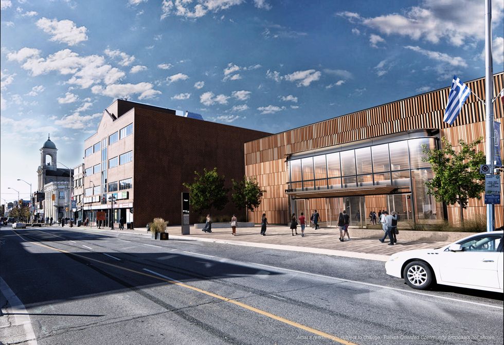 Concept for the future station at Danforth and Pape avenues.