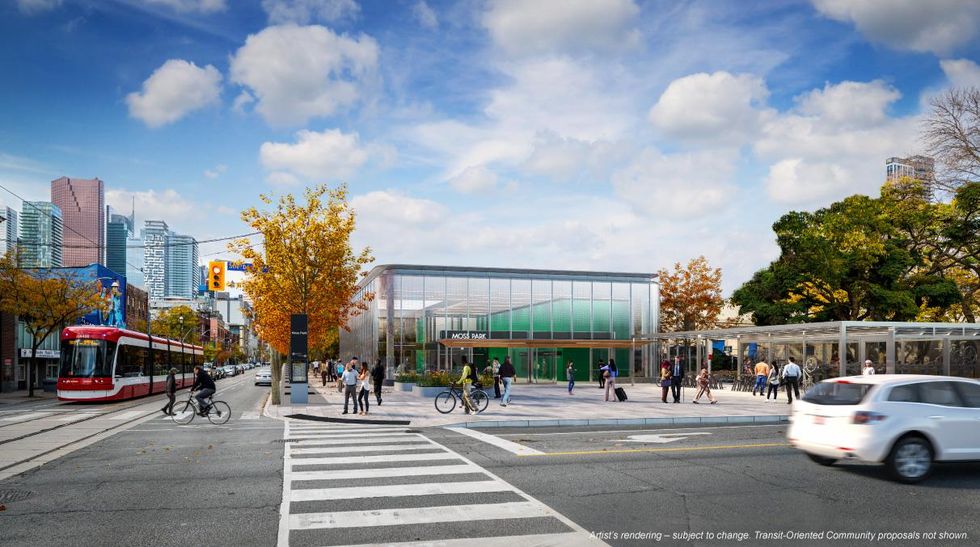 Concept for the future station at Moss Park.