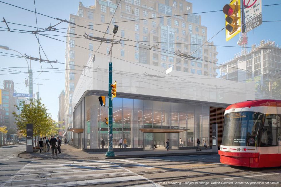 Concept for the future station at Queen Street West and Spadina Avenue.