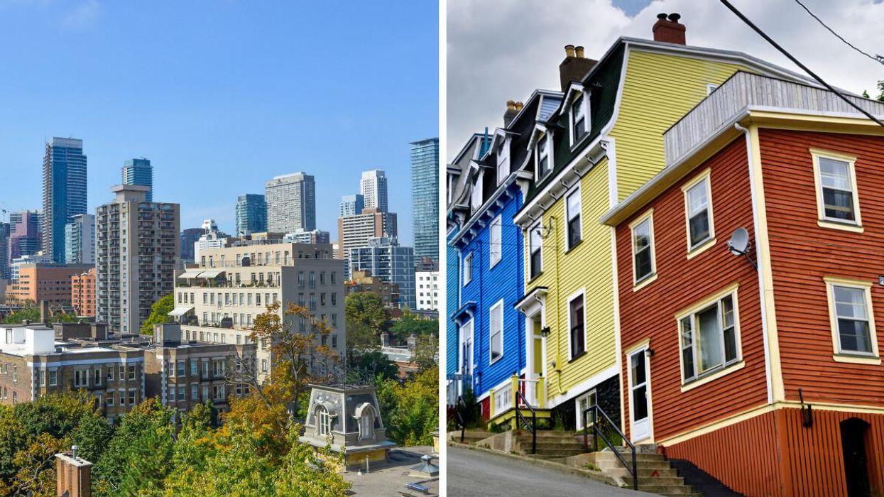 Condos in Downtown Toronto. Right: Homes in St. John's.