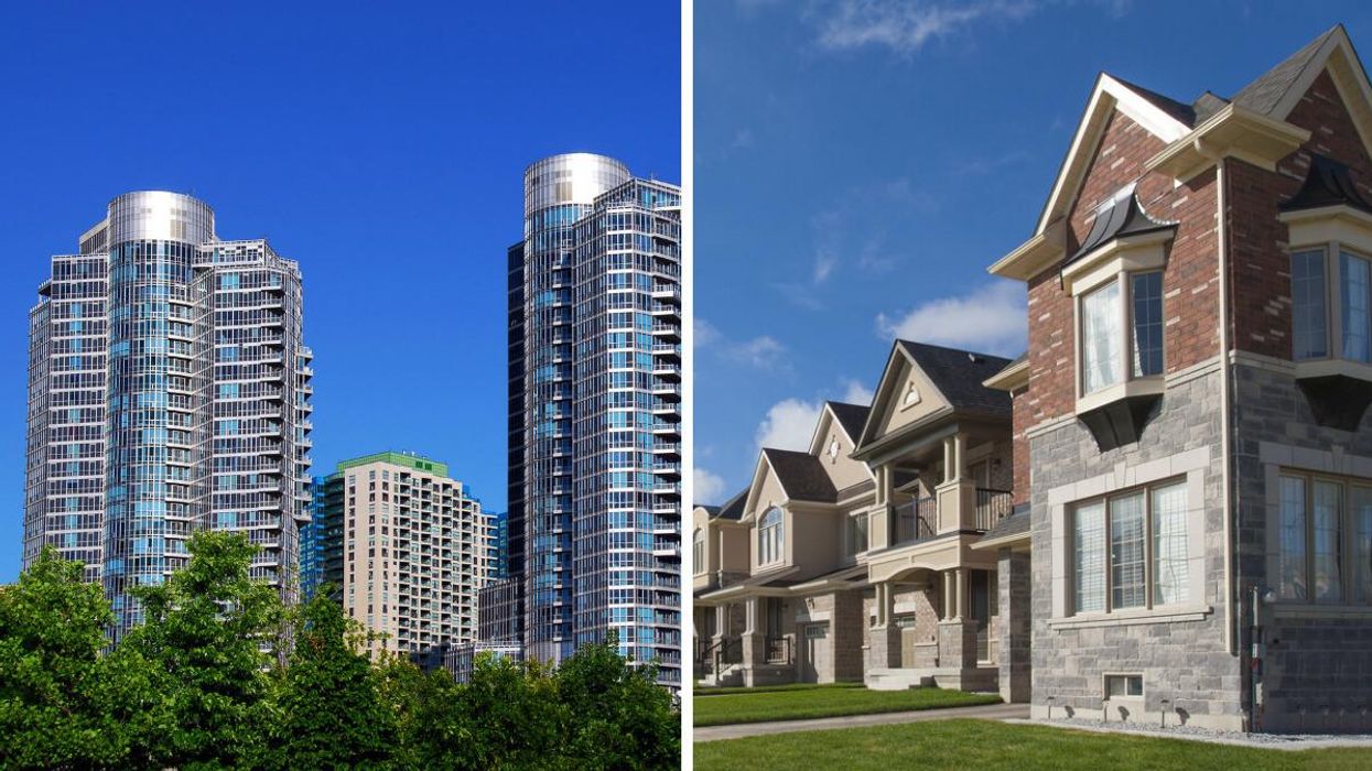 Condos in Toronto. Right: Houses in Ontario.