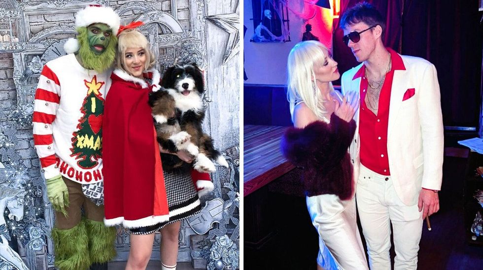 Connor McDavid and Lauren Kyle in Halloween costumes.