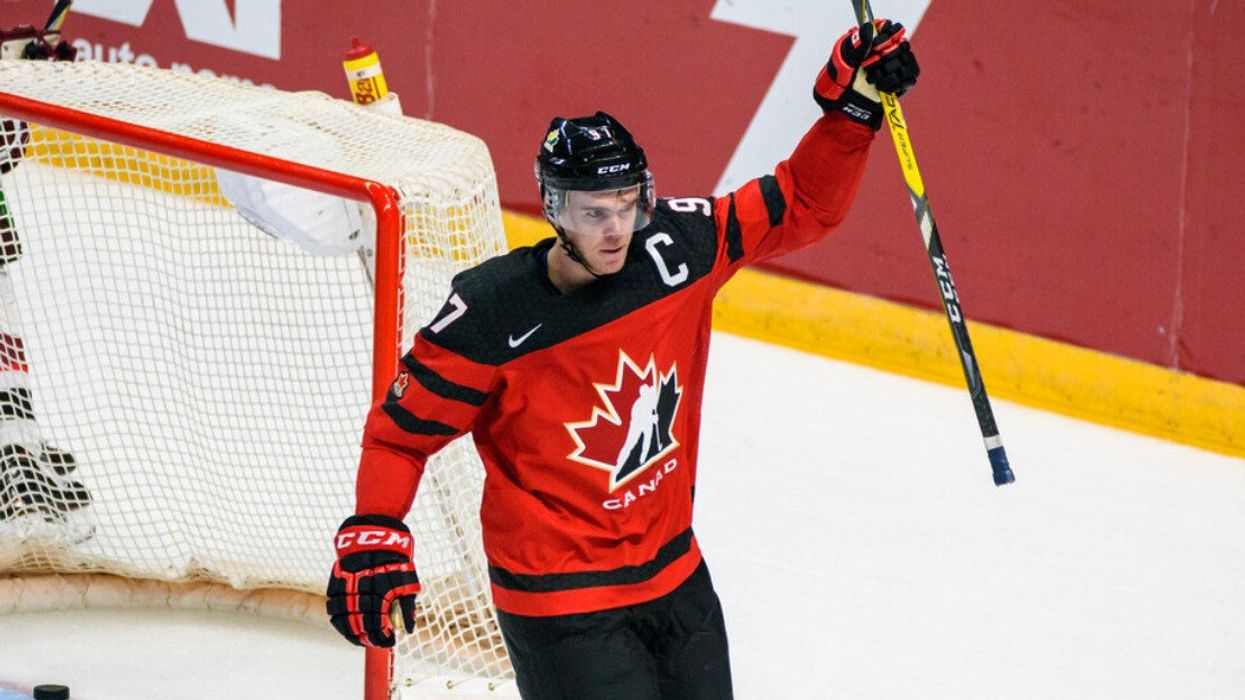 Connor McDavid playing for team Canada.