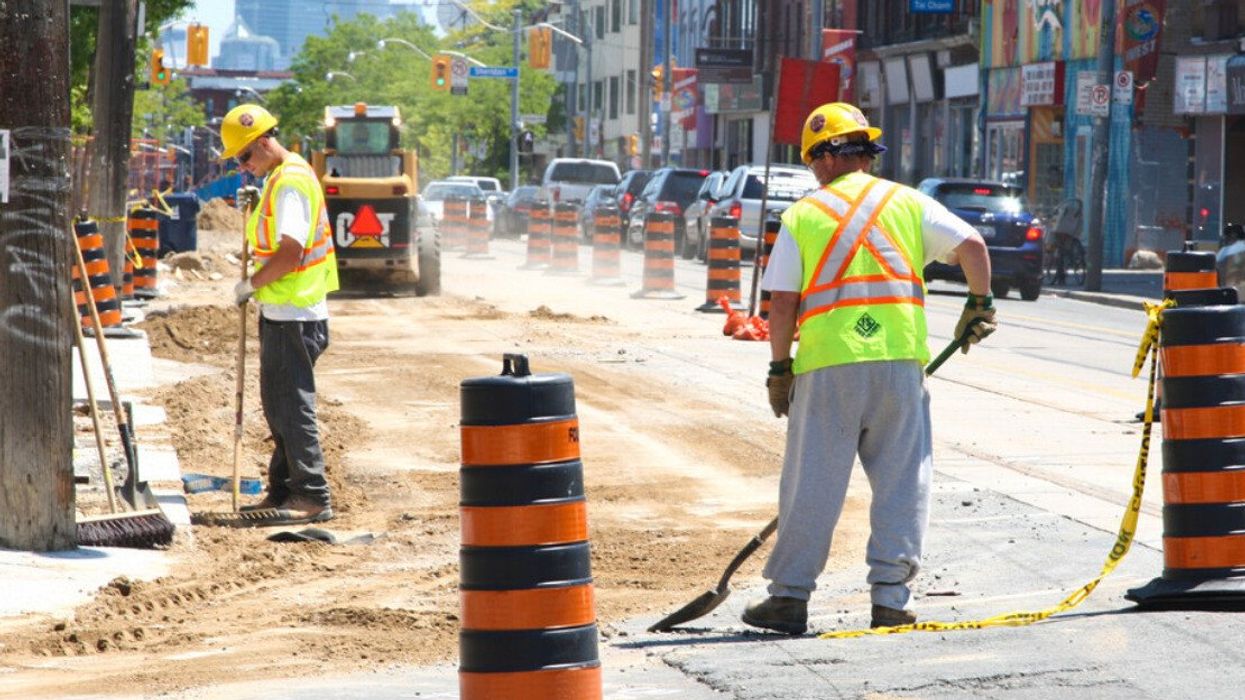Construction workers in Toronto.