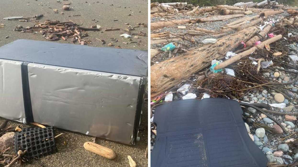 Containers From A Cargo Ship Are Littering Random Stuff Across BC Including Toys & Fridges
