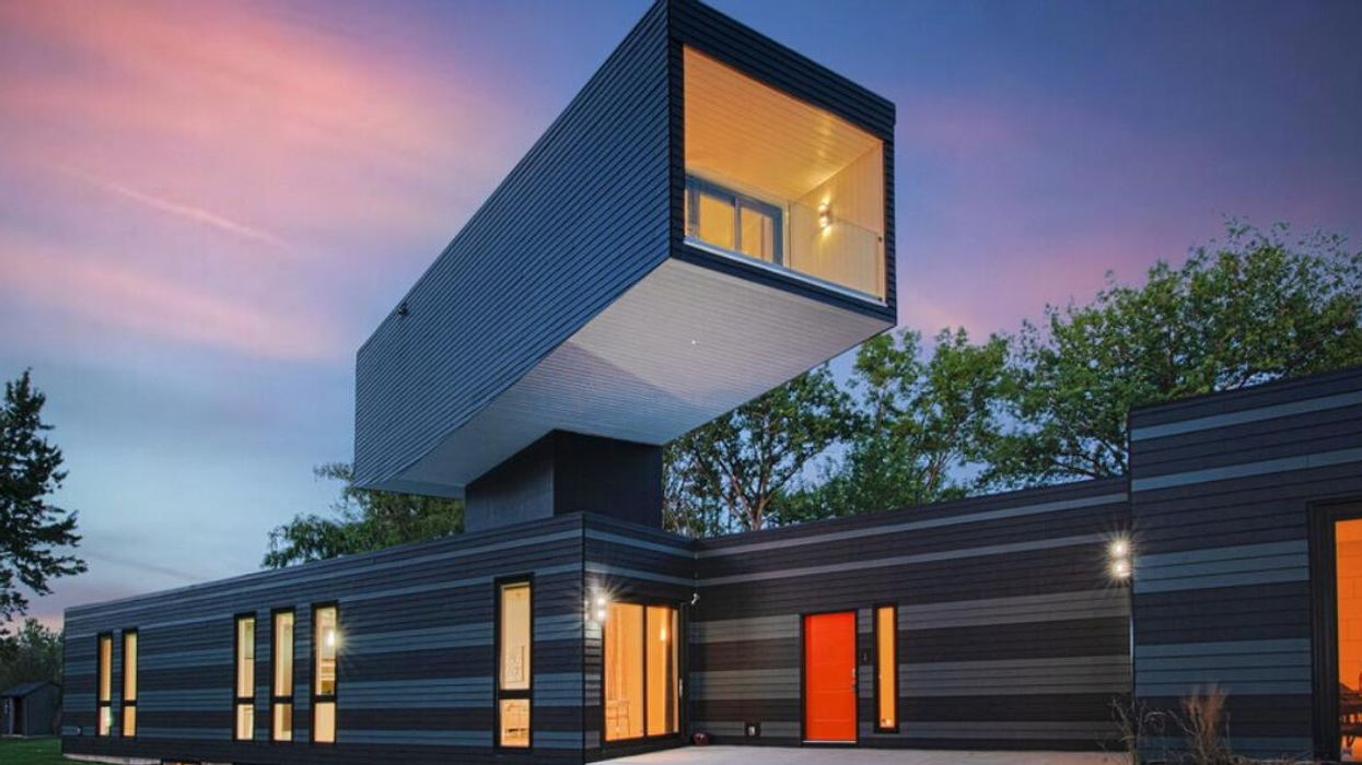 Contemporary home with unique architecture.