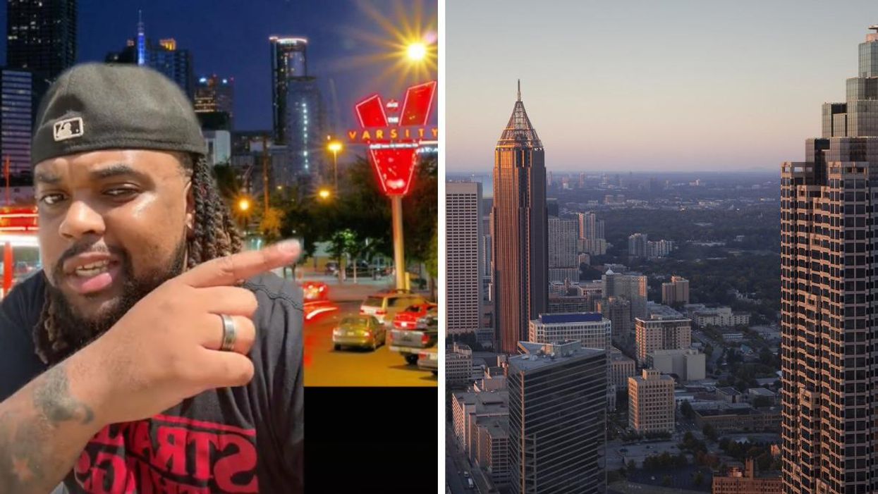 Content creator Stoney Tha Great. Right: Downtown Atlanta.