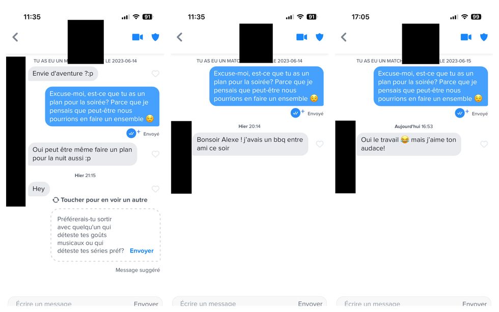 Conversations Tinder.