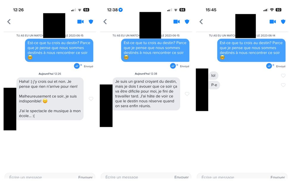 Conversations Tinder.