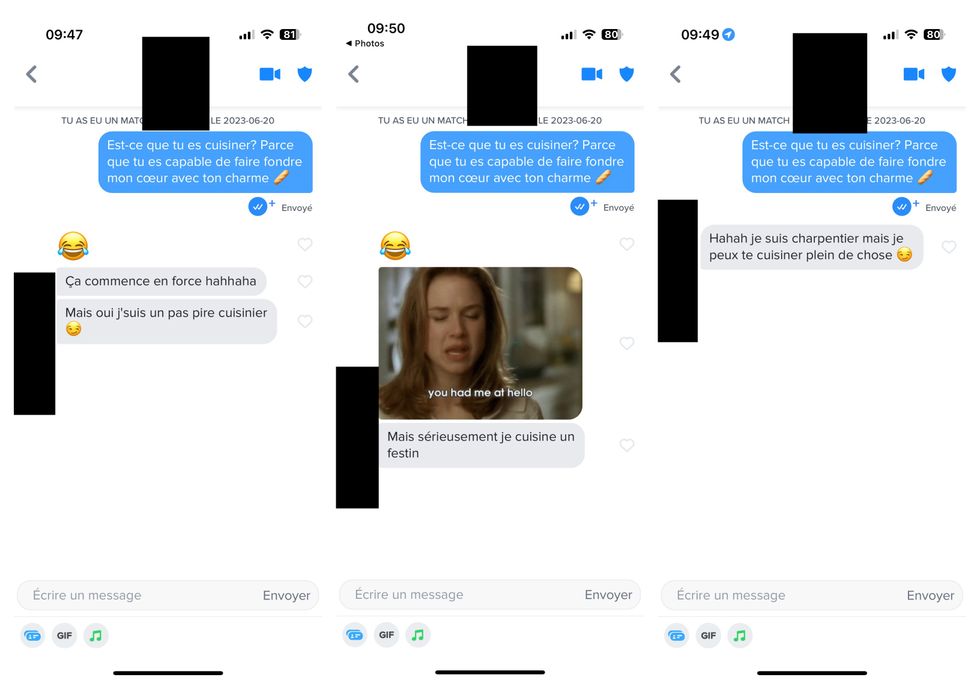 Conversations Tinder.