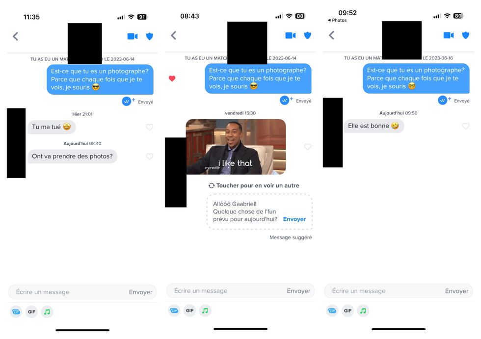 Conversations Tinder.