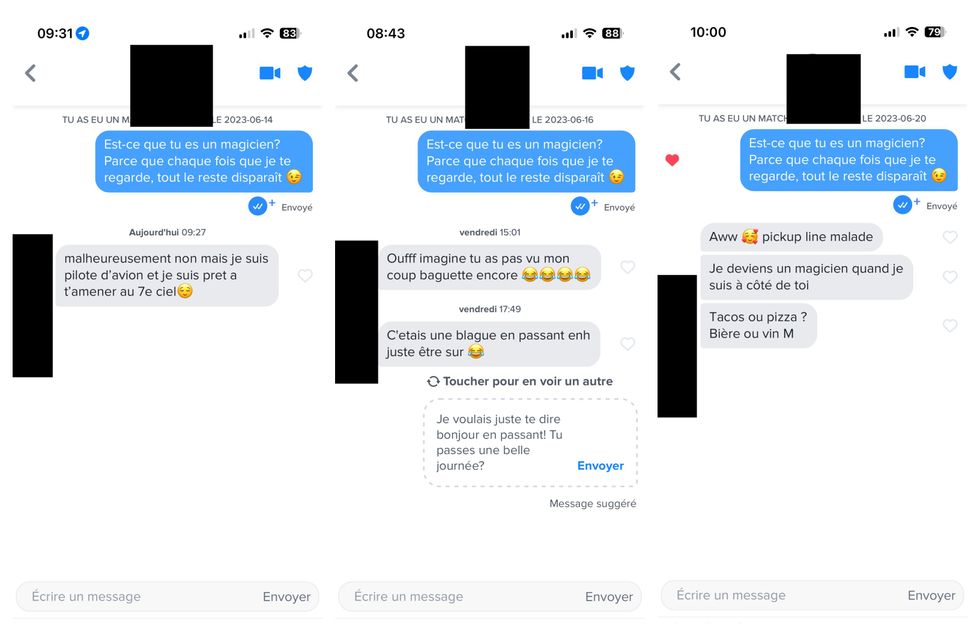 Conversations Tinder.