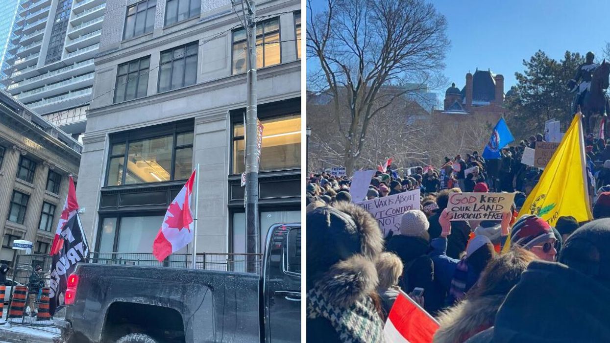 'Convoy For Freedom' Has People Gathering In Toronto & Someone Was Arrested (PHOTOS & VIDEOS)