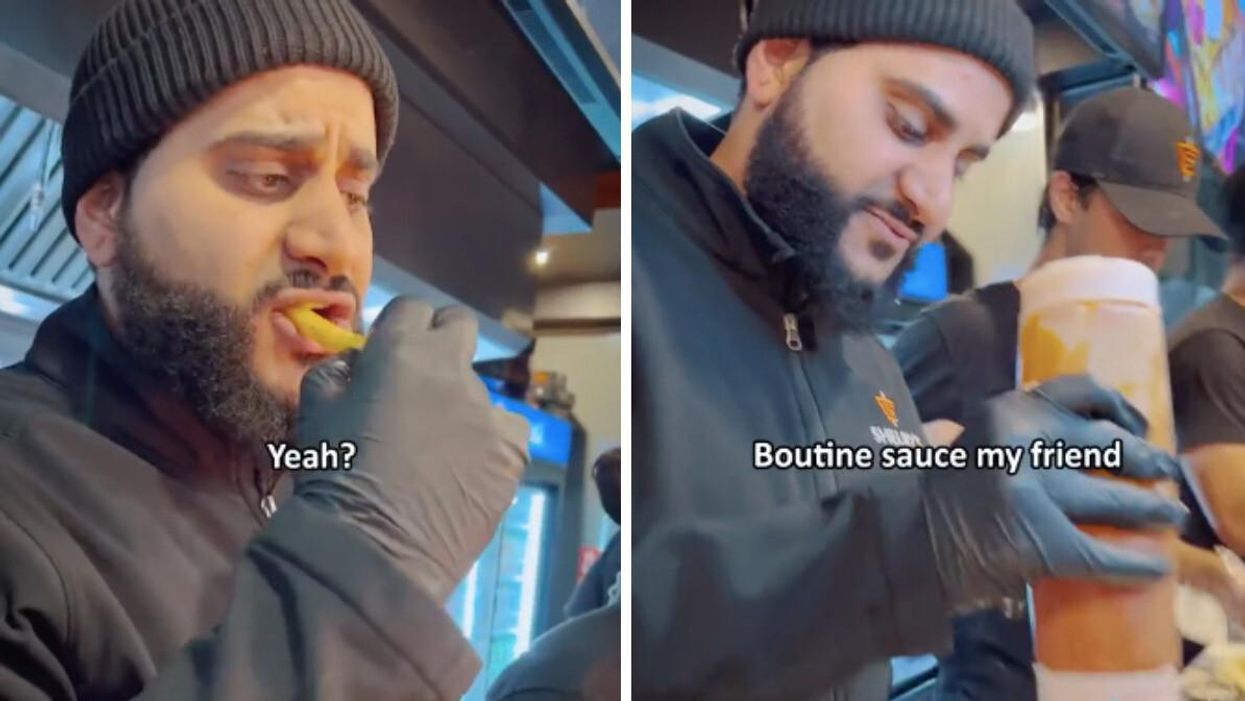 Cook making shawarma at Shelby’s Rexdale Location