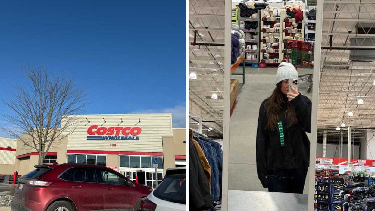 Costco Canada store. Right: A person in Costco Canada.