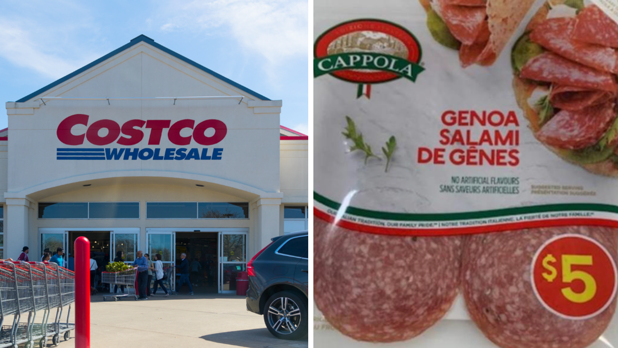 Costco. Droite : Du Salami de Gênes.