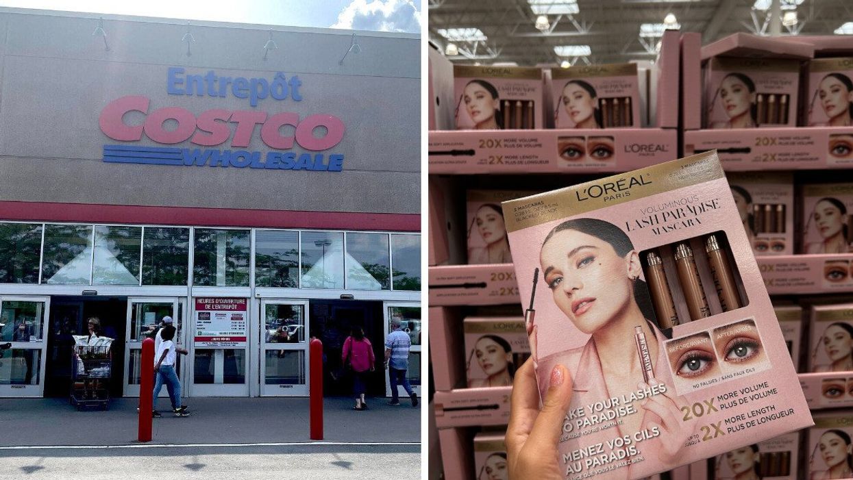 Costco. Droite : Mascara de L'Oréal.