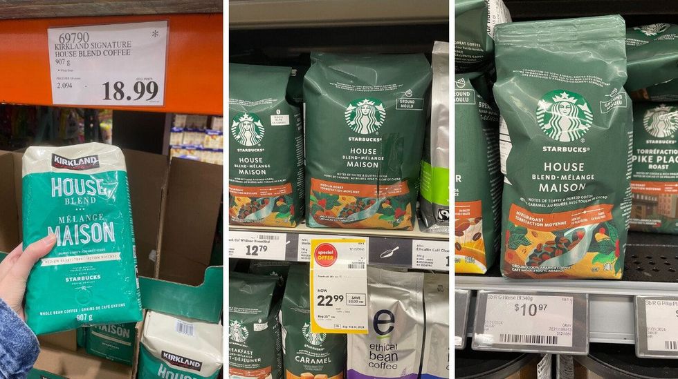 costco kirkland signature and starbucks house blend coffee