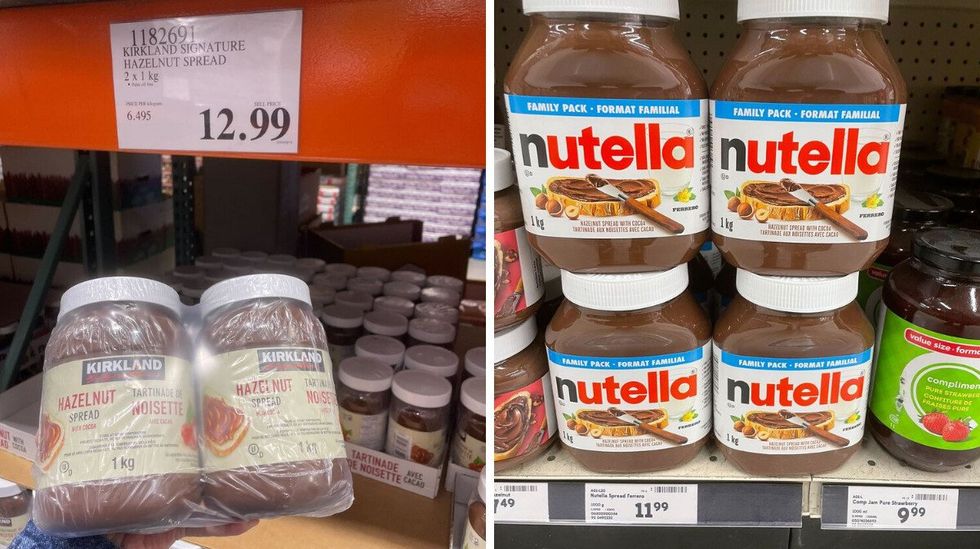 costco kirkland signature hazelnut spread and nutella