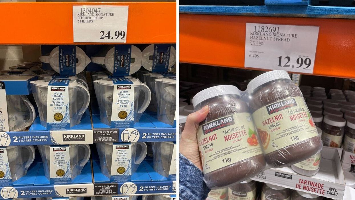 Costco Kirkland water filter pitcher and hazelnut spread