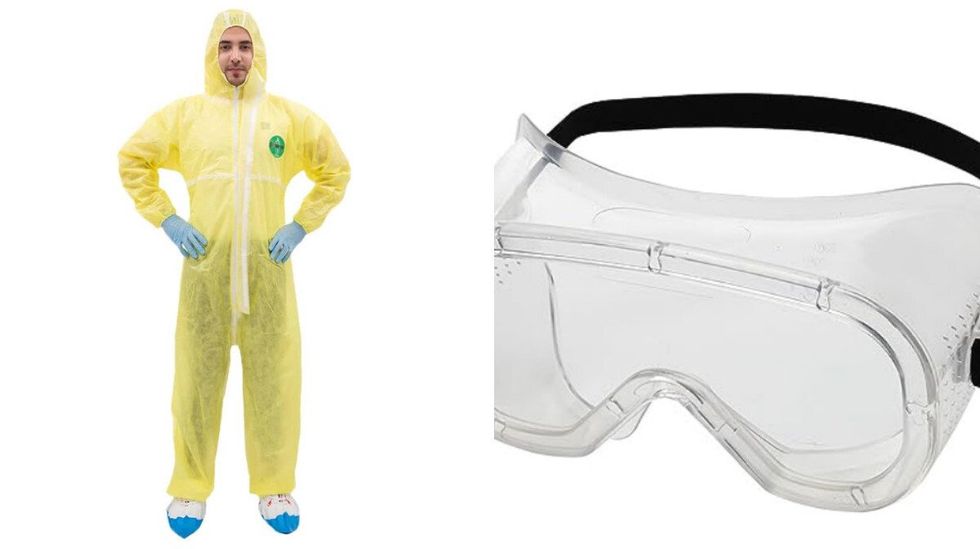 Costume Breaking Bad. Droite : Lunettes de protection.
