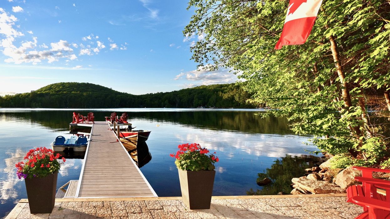 Cottage on a lake in Canada.