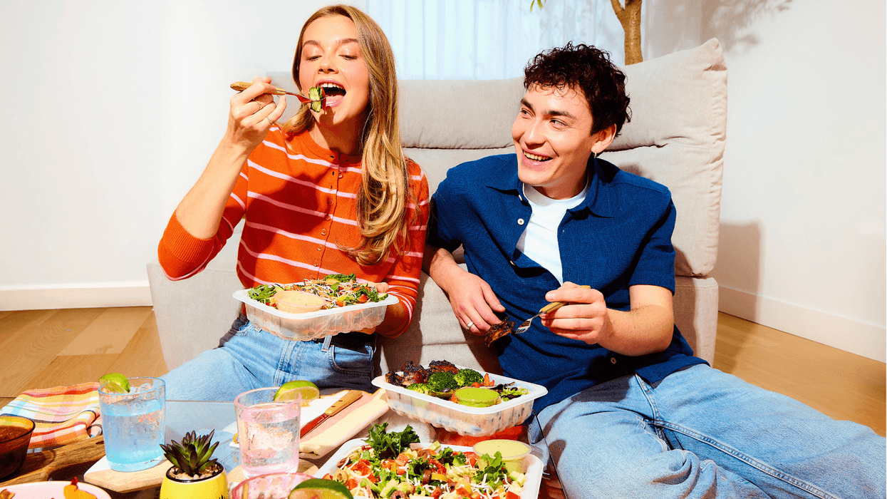 Couple eating WeCook meals