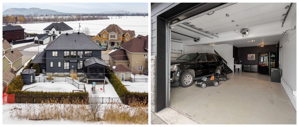 Cour arri\u00e8re. Droite : Garage.