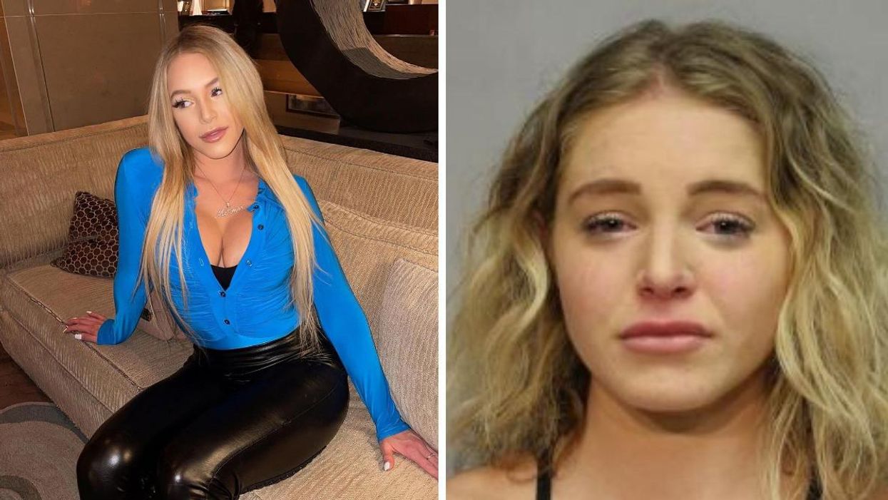 Courtney Clenney. Right: Courtney Clenney mugshot.