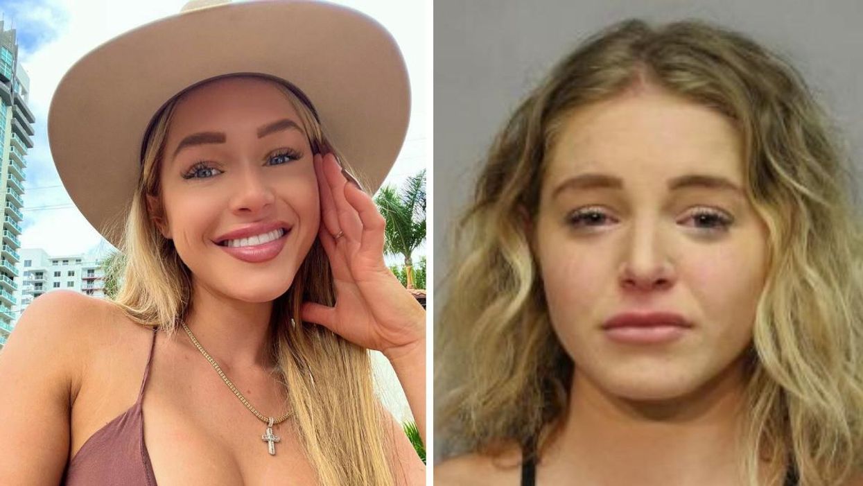 Courtney Tailor Clenney. Right: Courtney Tailor Clenney's mugshot.