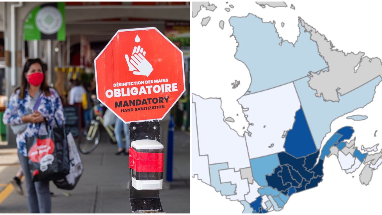 COVID-19: cette carte des 14 derniers jours montre les régions plus touchées au Canada