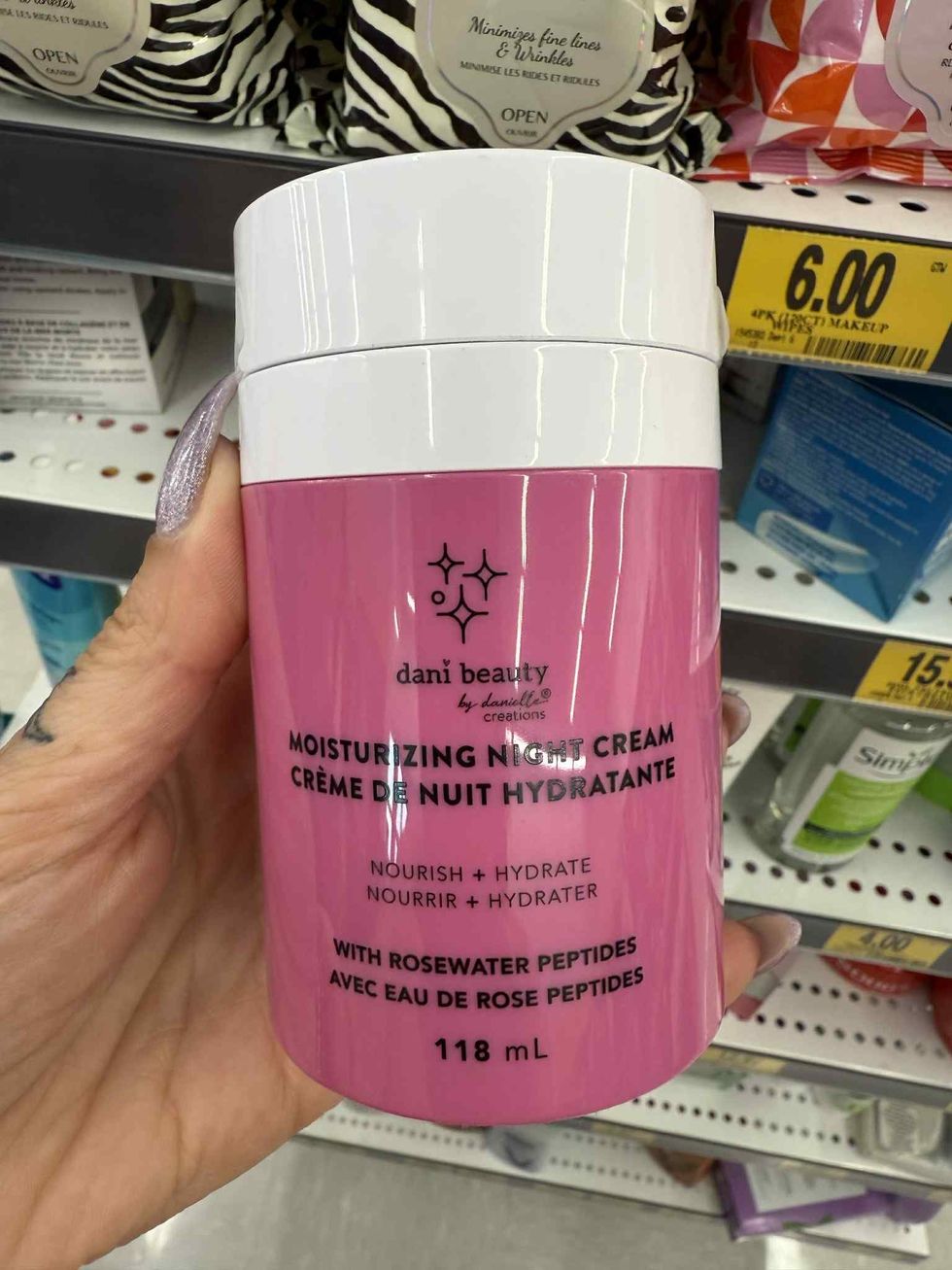 Cr\u00e8me de nuit hydratante de la marque Dani Beauty by Danielle Creations.