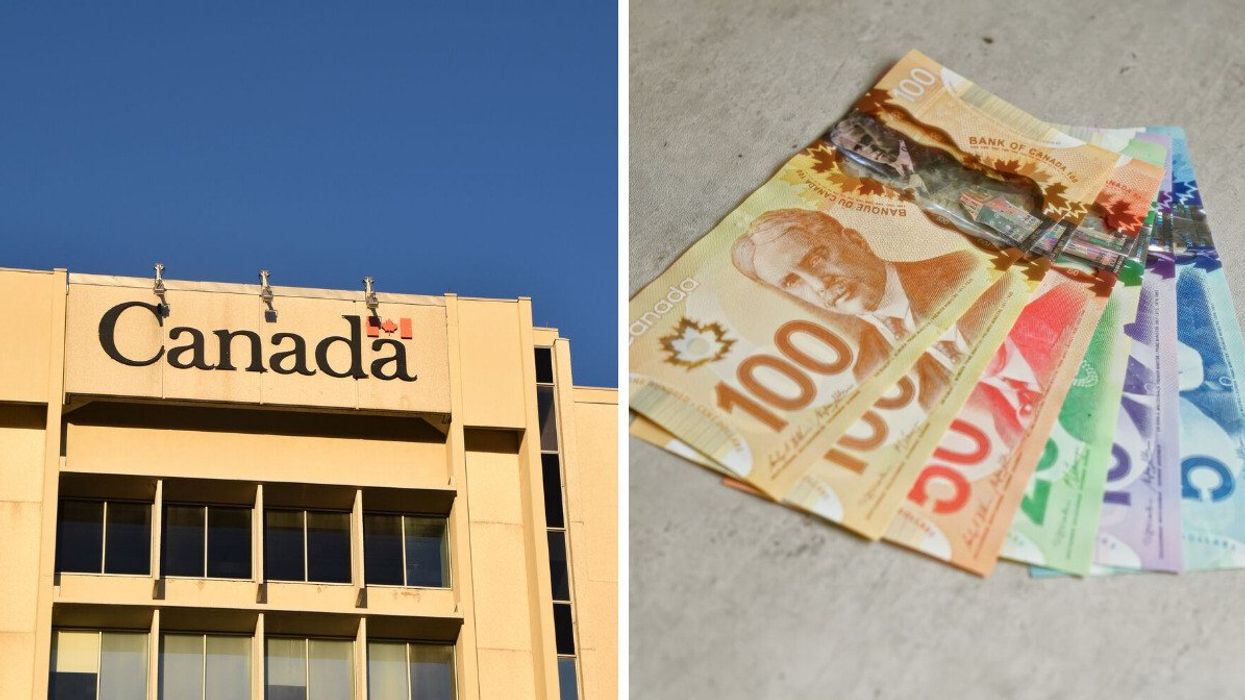 CRA building in Ottawa. Right: Canadian cash (illustrative).