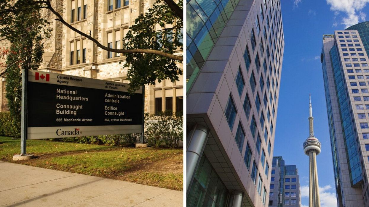 CRA Headquarters. Right: The CN Tower.