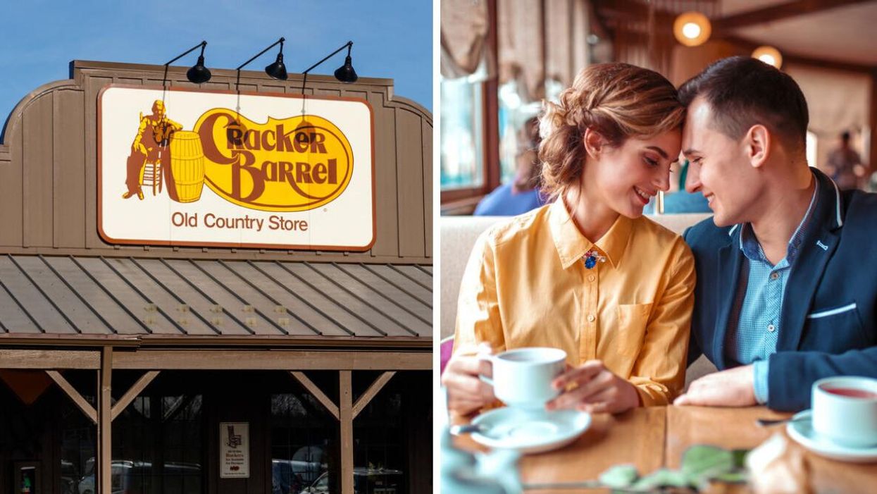 Cracker Barrel in Cincinnati. Right: A couple on a date.