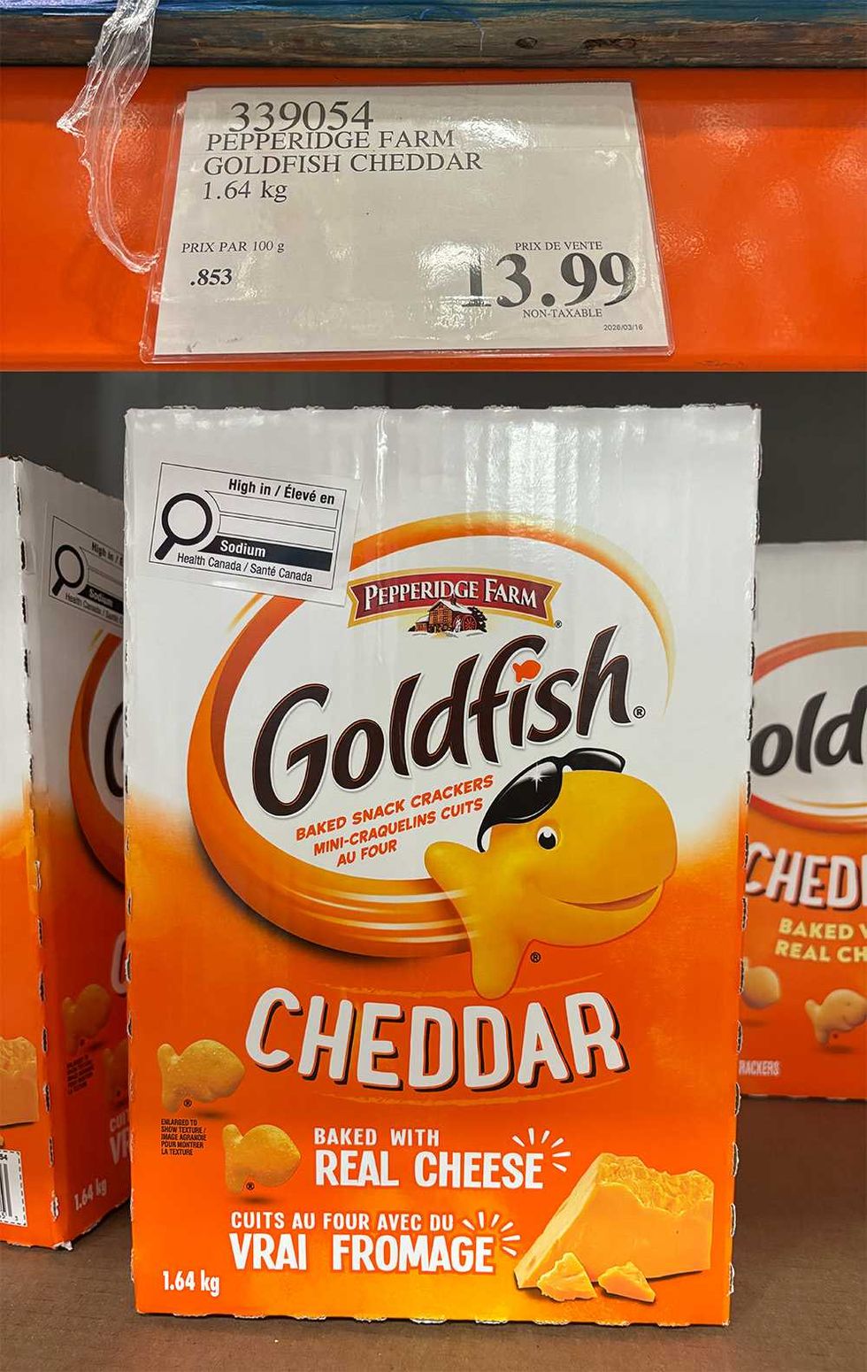Craquelins au cheddar Goldfish.