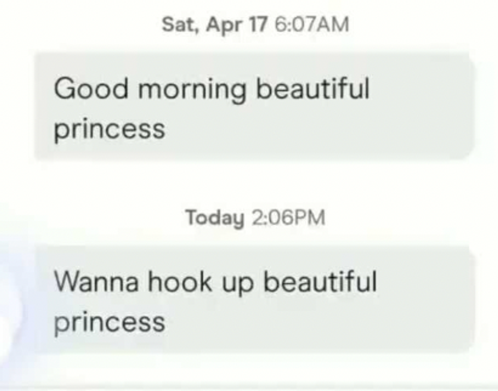 Creepy person asks me if I want to hook up.