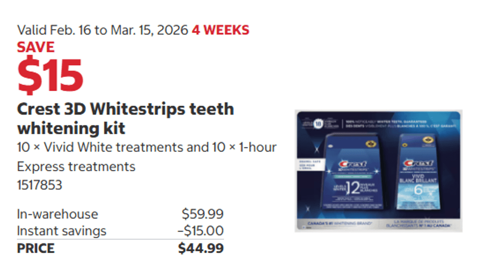 Crest 3D Whitestrips teeth whitening kit