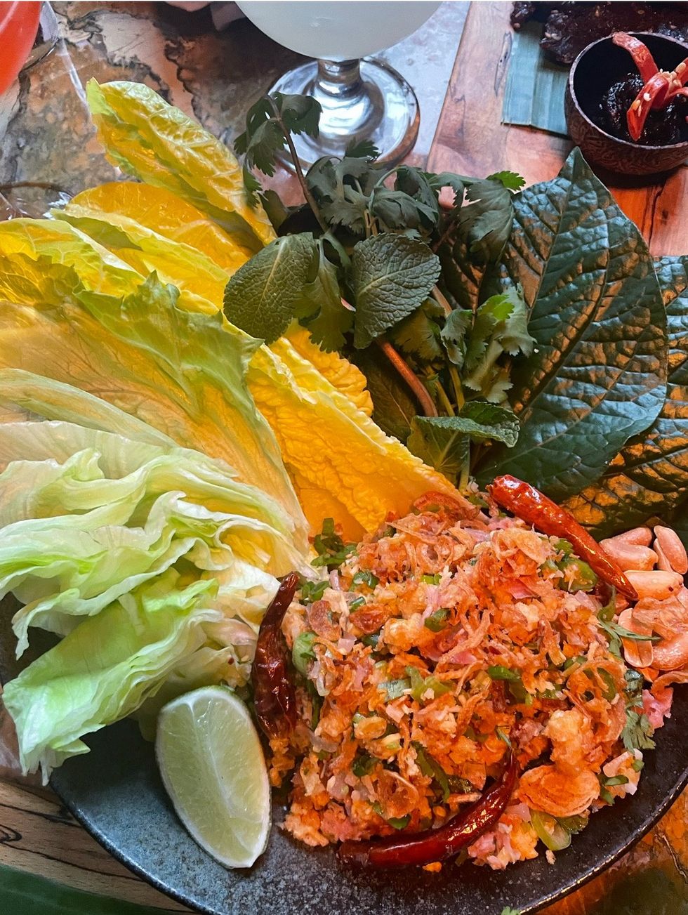 Crispy Coconut Rice Salad from Lao Lao Bar.