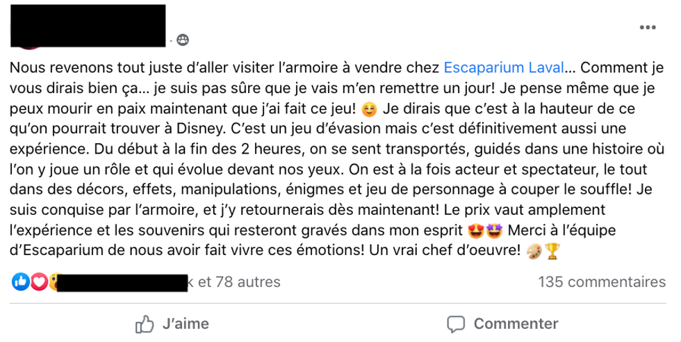 Critique d'Armoire \u00e0 vendre \u00e0 L'Escaparium \u00e0 Laval