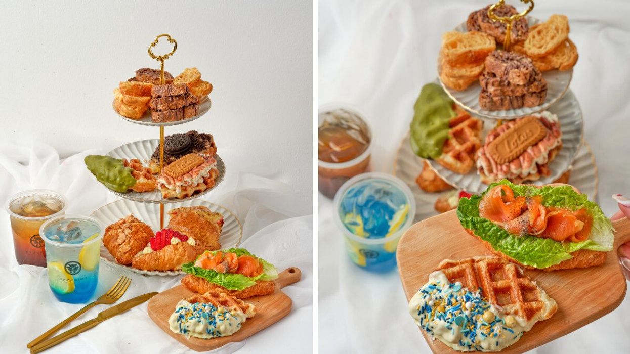 Croissant afternoon tea.