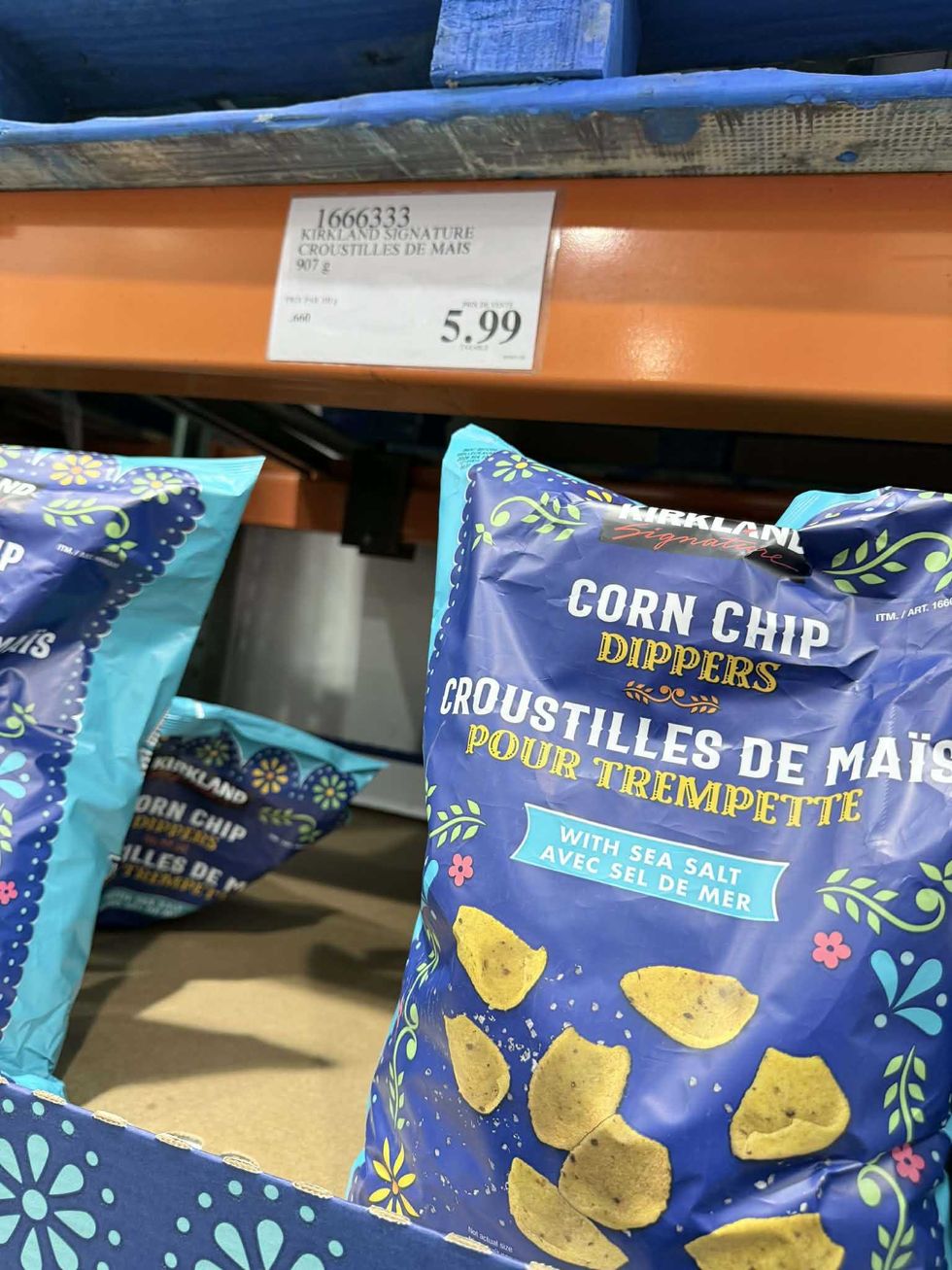 Croustilles de ma\u00efs Kirkland en vente chez Costco pour 5,99 $.