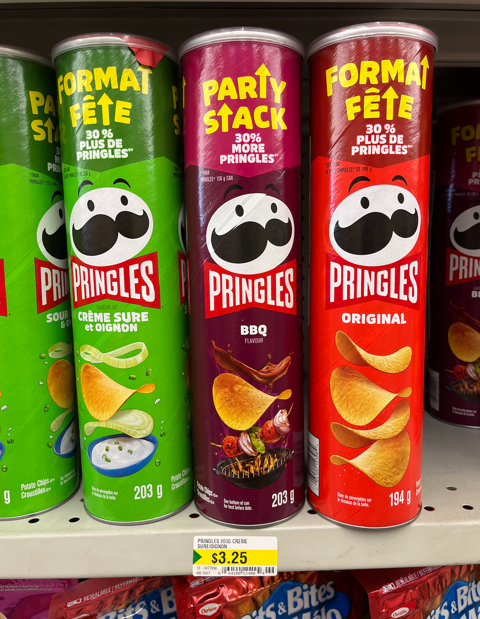 Croustilles Pringles au Dollarama.