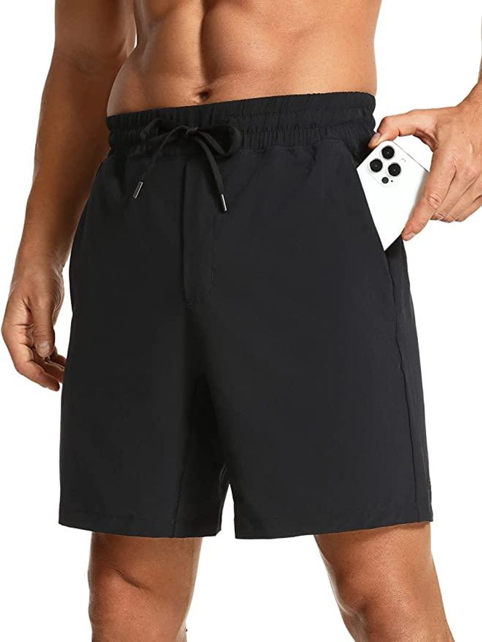 CRZ YOGA men's workout shorts.