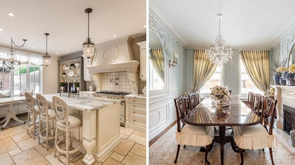 Cuisine. Droite : Salle \u00e0 manger.