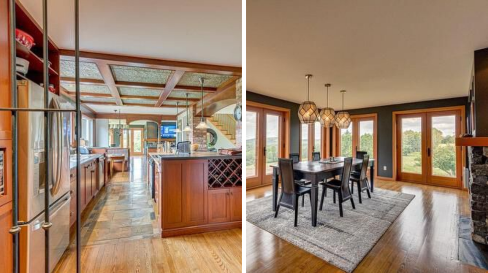 Cuisine. Droite : Salle \u00e0 manger.