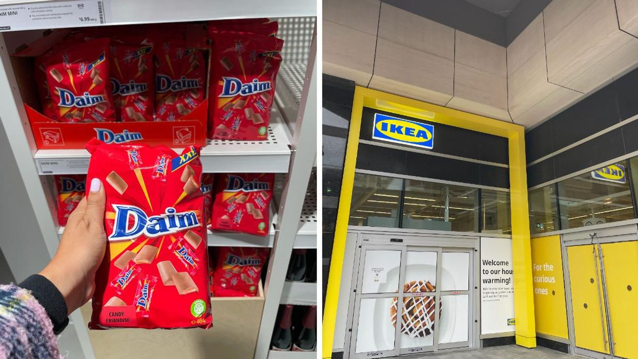 Daim chocolate at IKEA. Right: New downtown Toronto IKEA entrance.