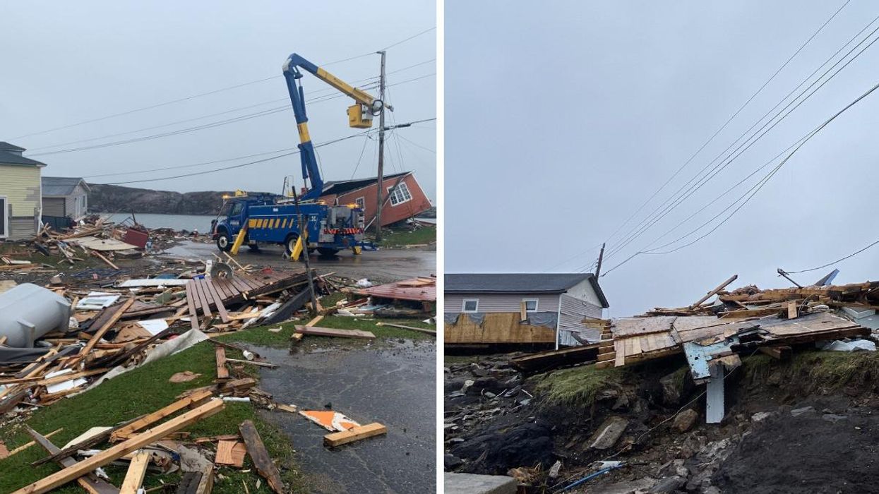 Damaged houses in Newfoundland as a result of Hurricane Fiona.