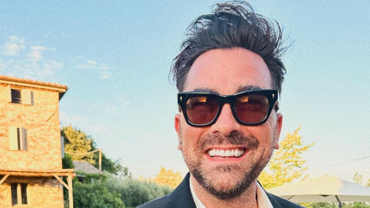 Dan Levy in Italy for his 40th birthday.