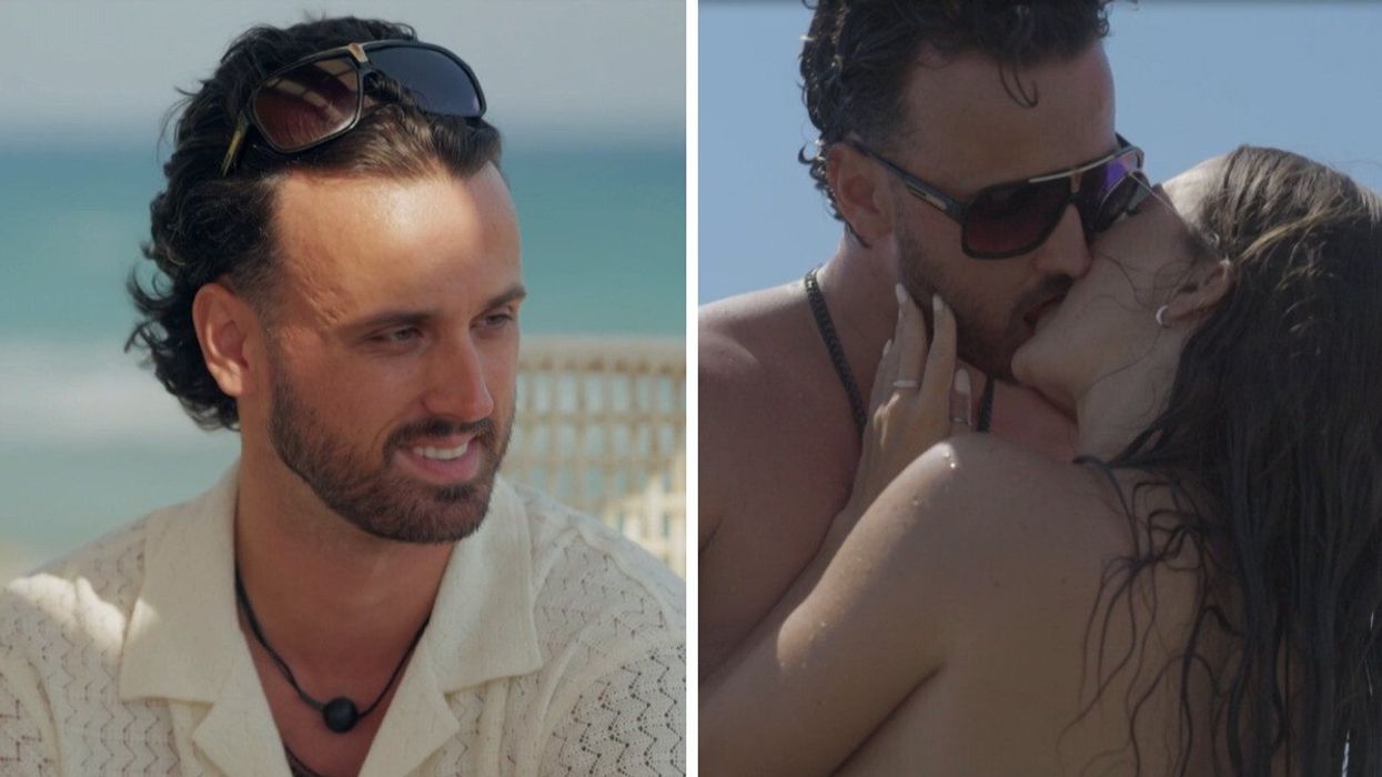 Danick d'OD Chypre. Droite : Danick et Claudia d'OD Chypre s'embrassent.